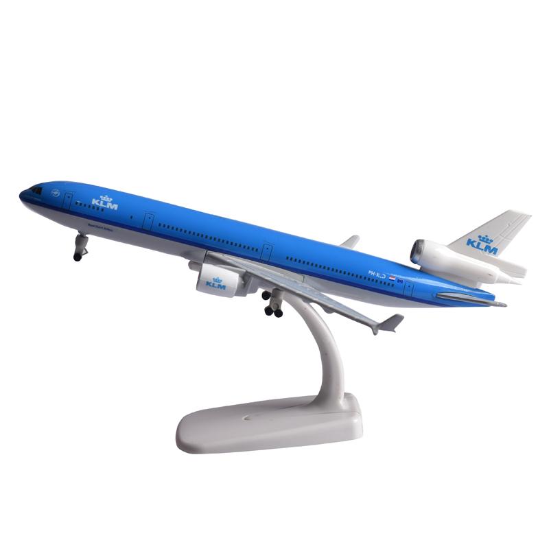 

Масштаб 1/300 20СМ Модель самолета KLM McDonnell Douglas MD-11 Самолет Металлические литые самолеты Коллекционирование Подарки синий