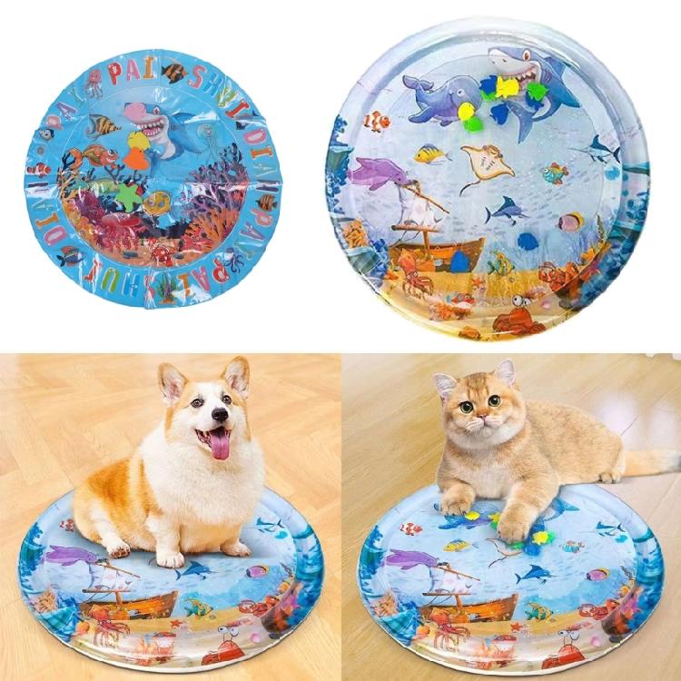 Kühlendes sensorisches Wassermatte für Katzen Interaktion Haustier Wasser Spielmatte Alle Katzen Hund Indoor Langeweile Katzen Unterhaltungsmatte