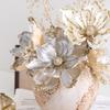 DIY Artificial Xmas Flower High-grade Glitter Flower 23CM Simulation Christmas Flower  Party
