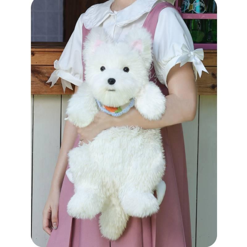 West Highland White Terrier Dog Doll Backpack Cute Girl Decorated Bags Shoulder