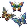 3 Stück Stahl Schmetterling Wanddeko Einfach aufzuhängen Kunst Garten Zaun Dekoration für