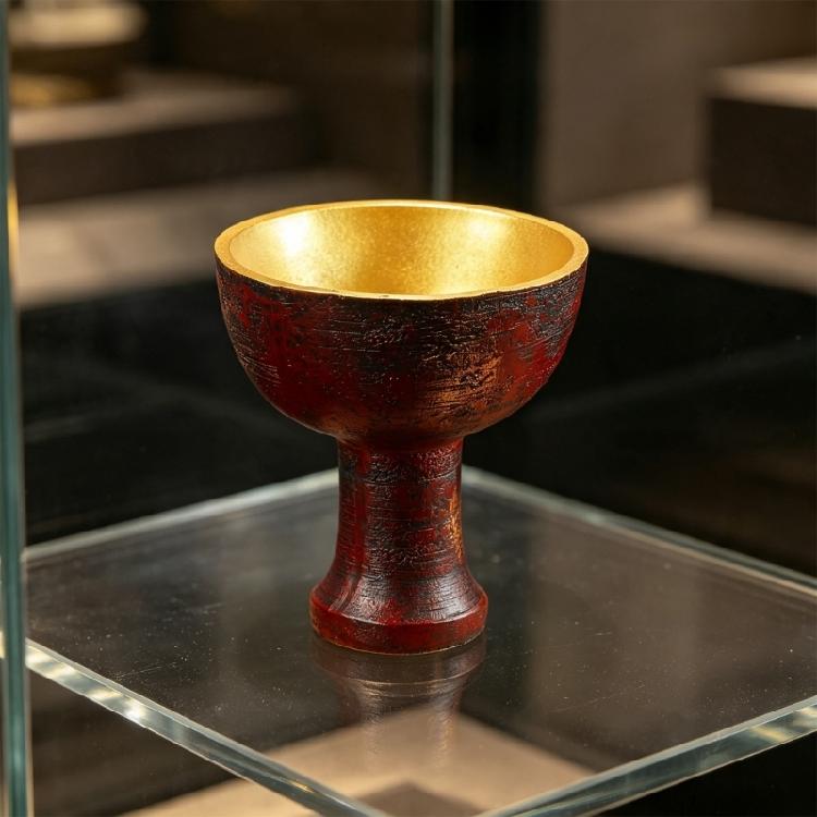 Wide Opening Resins Vase, Medieval Gothic Pedestal Chalice Goblet Decors for Desktop Accent Styling, Mantels Layering, and Florals Display Use