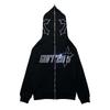 Y2K Vintage Zip-Up Hoodie Women Men Loose Fit Streetwear Graphic Print Casual Sweatshirt