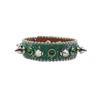 Y2K Gothic Punk Rhinestone Studded Leather Bracelet Wristband