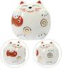 Ceramic Lucky Cat Money Box, Decorative Coin Bank for Home, Cute Piggy Bank for Saving Money, Desktop Ornament