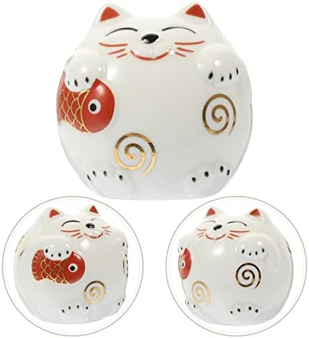 Ceramic Lucky Cat Money Box, Decorative Coin Bank for Home, Cute Piggy Bank for Saving Money, Desktop Ornament