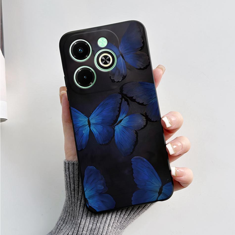 For Infinix Hot 40i Case Hot40i Fashion Marble Black Silicone Soft Phone Case For Infinix Hot 40i 40 i X6528B Back Cover Fundas