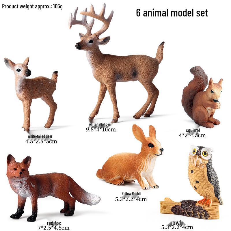 Cross-Border Christmas Wildlife Toy Set: White-tailed & Sika Deer Static Model