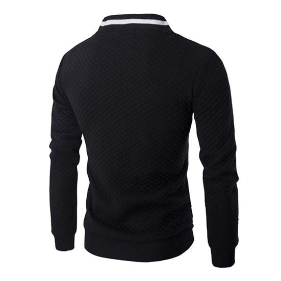 2Pcs/Set Men Suit Stand Collar Long Sleeve Zipper Placket Baseball Coat Elastic