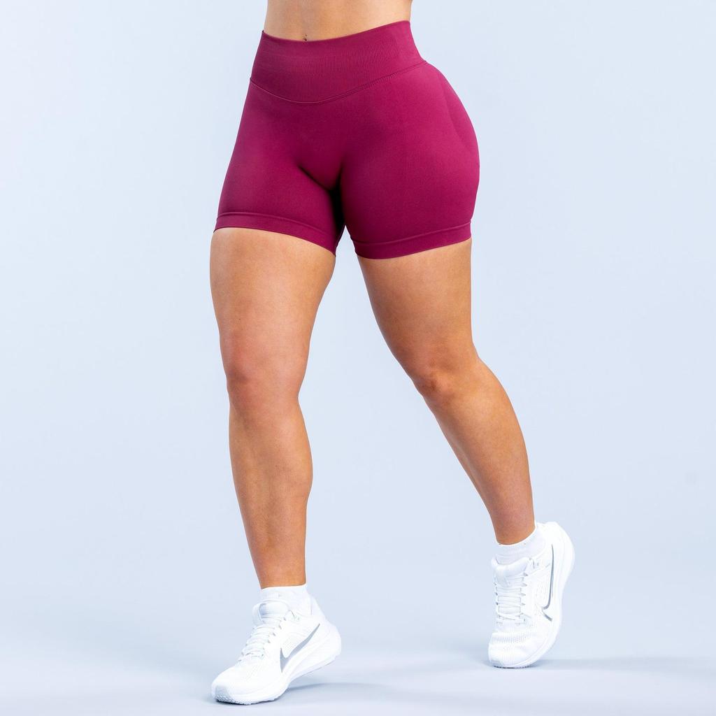 Pantalones Cortos de Yoga DF: 50 Colores, Cintura Original Fruncida de Tres Secciones, Levanta Glúteos, Tiro Bajo, Pantalones de Fitness sin Costuras de Tres Puntos