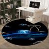 Elegant Blue Glow Jellyfish Chair Mat   Round Carpet for Home Decor, Office Use, Living Room, Bedroom, Gift Idea0243b