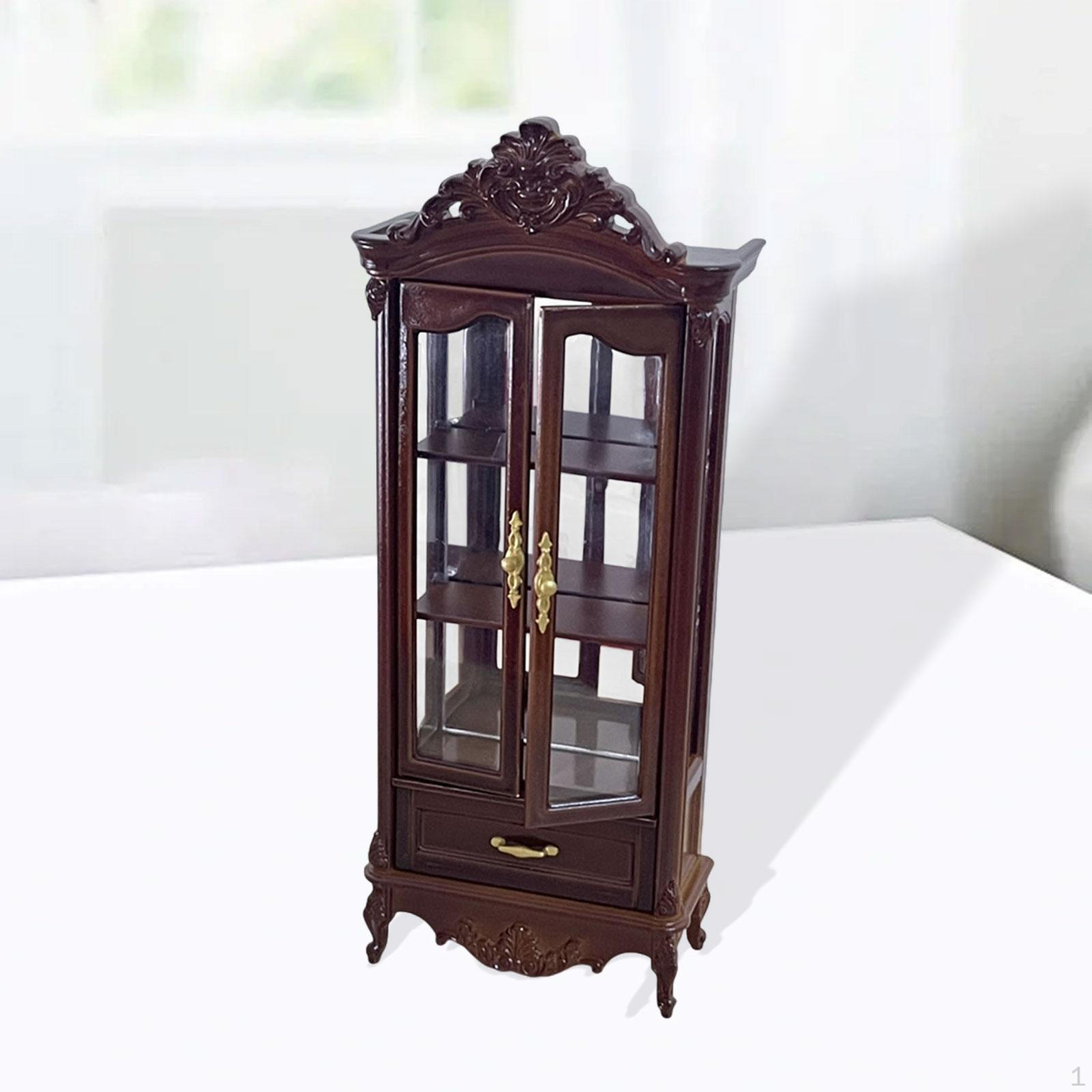 

1:12 Кукольный шкафчик может открываться реквизит мебель Double Light Brown