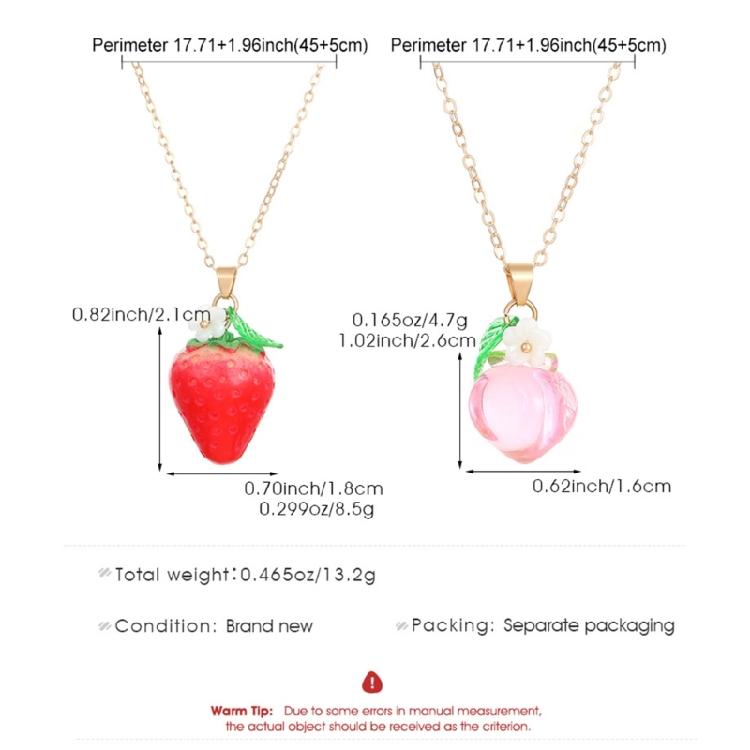 Stylish Strawberry/Peach Pendant Necklace Chain Necklace Handmade Fruit Pendant Necklace Perfect for Party Everyday Wear