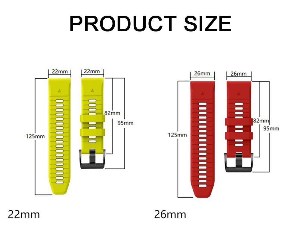 QuickFit 22mm 26mm Silicone Watch Strap for Garmin Fenix 8 Pro 8 E 7X 7Pro/Instinct 2X/Enduro 3/Tactix 8 Replacement Watch bands