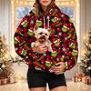 Women's Christmas Print Hoodie with Pet Pocket, Casual Long Sleeve Pullover Sweatshirt
