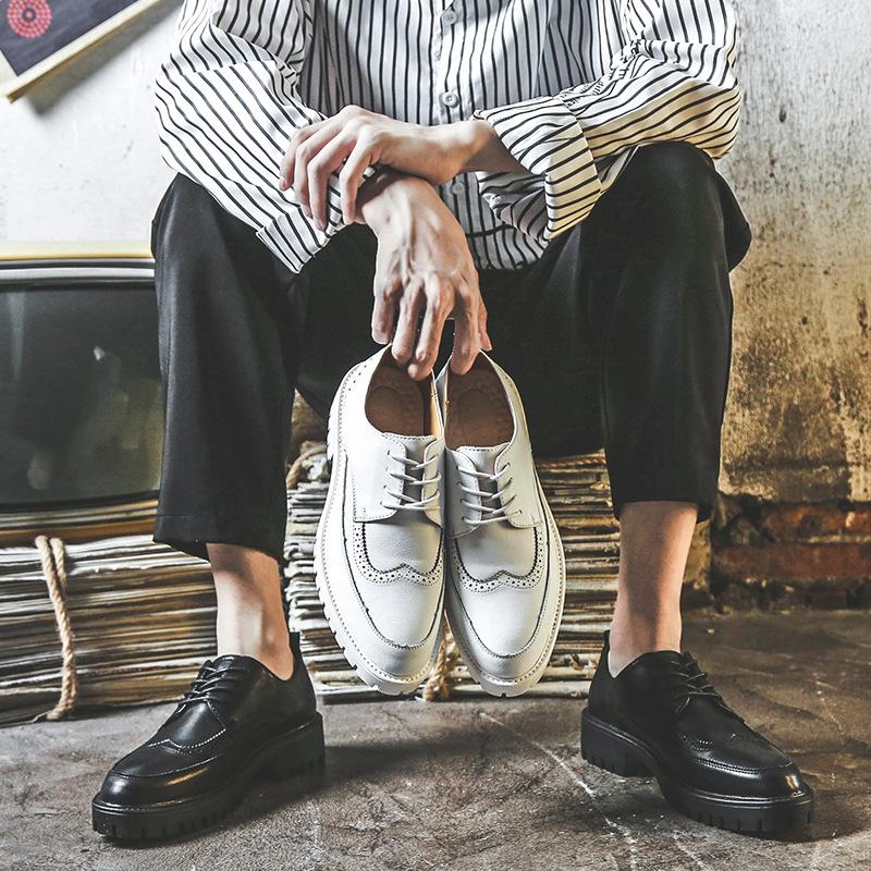 Leather Shoes Men'S Brock British Casual Trend Business Dress Inner Height Increase Youth Suit Wedding Shoes Px92-J