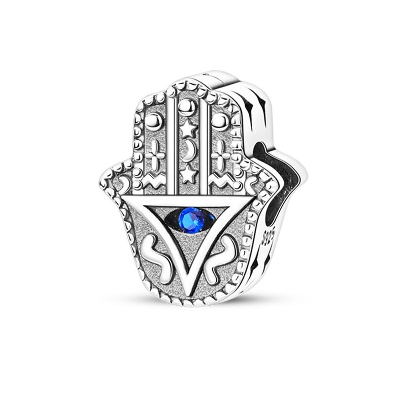 

Girl Real Metal Classic Palm Devil S Eye Charms Beads Ideal for Male Fit 3Mm Original Bracelets Fine Make your own Party Accessory Elegant Fashion