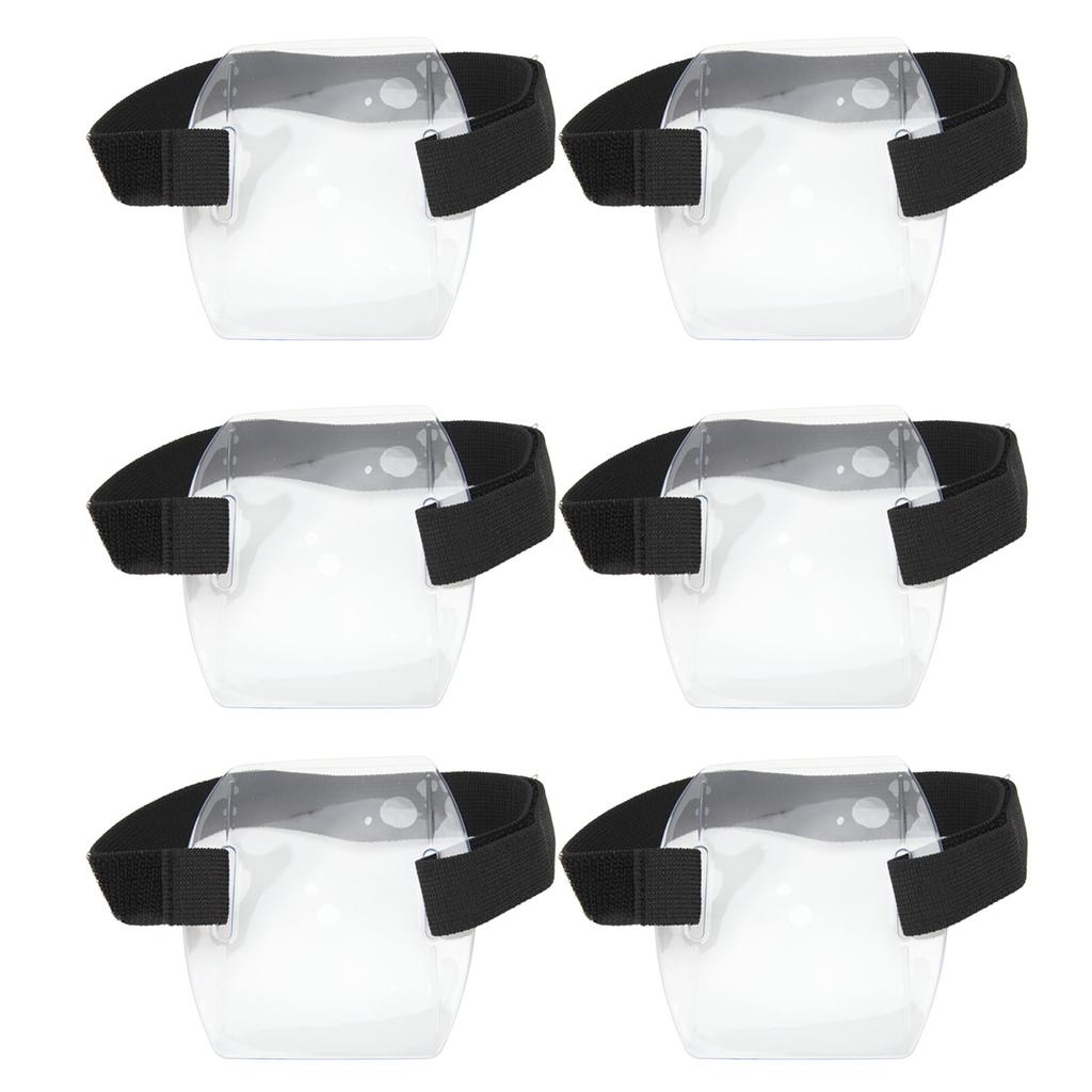 10Pcs Armband Badge Holder Adjustable Waterproof PVC Hook and Loop Arm ID Card Holder for Office Bus