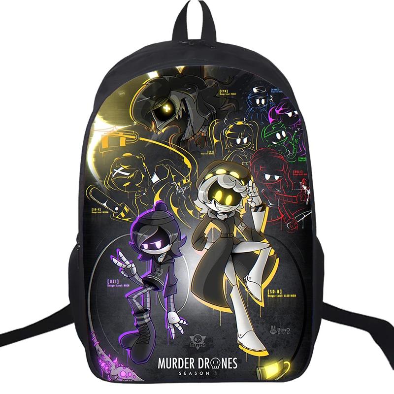 NEW Cartoon Murder Drones Backpack School Bag Boys Girls Daily Backpack Large Zipper Backpack Students Anime Book Bags Best Gift