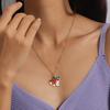Trendy Christmas Necklace with Santa, Wreath, and Snowman Pendants