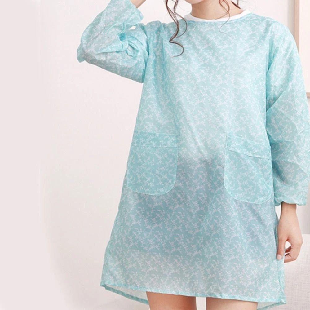 Durable Long-Sleeved Kitchen Apron Oil-proof Waterproof Adult Smock Lightweight Washable Catering Waiter Work Overalls