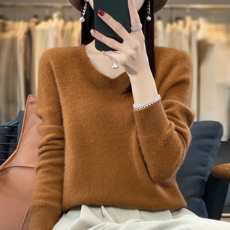 Dámský kašmírový svetr Kašmír Qinghe 30% kašmír 70% vlna podzimní a zimní pulovr hřejivý a módní