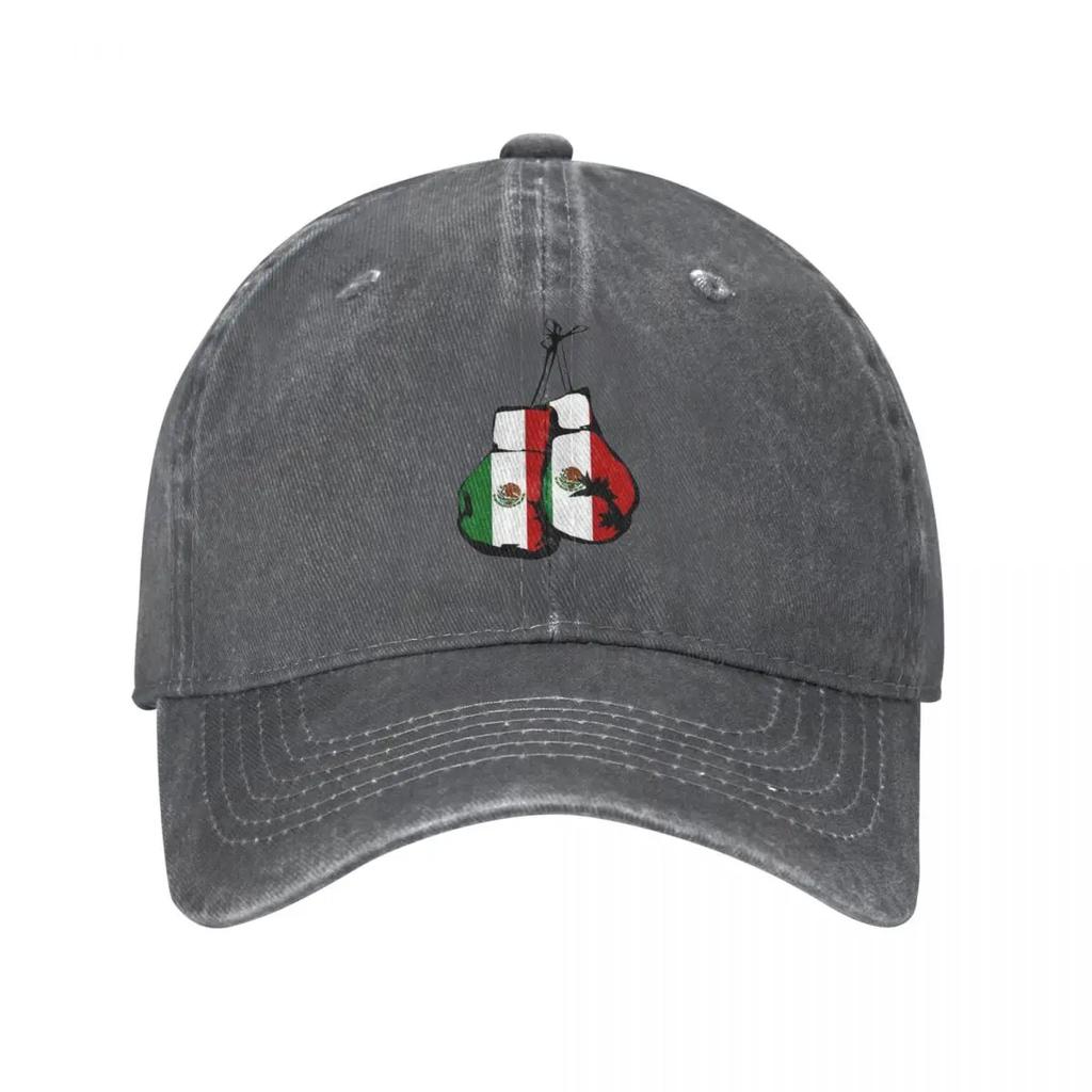 Mexico Flag Mexican Boxing Gloves Men Women Baseball Cap Sport for Boy Distressed Denim Washed Caps Hat Classic Outdoor Sun Cap
