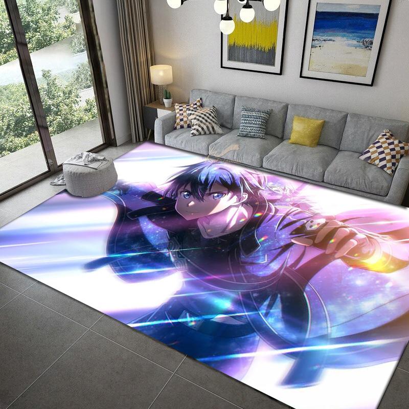 Sword Art Online anime Dywan wielorozmiarowy Dywan do salonu sypialni pokoju dziecięcego Dekoracja domu Dywanik podłogowy Mata antypoślizgowa Mata pod kanapę