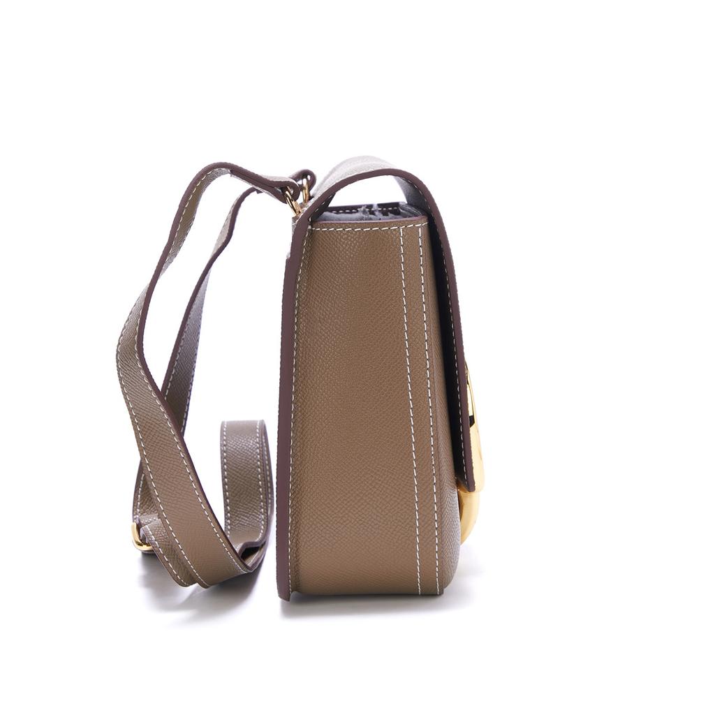 Bag 2025 New Hand Rubbed Pattern Buttocks Bag Leather Fashionable And Simple Shoulder Crossbody Bag Fresh Cowhide Saddle Bag