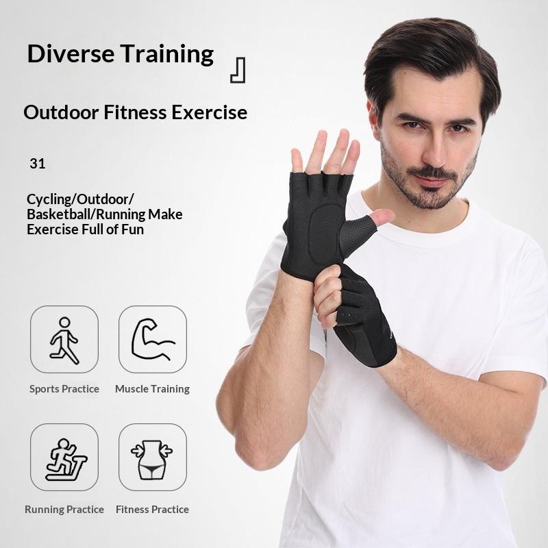 Women Men Fitness Gym Gloves Weightlifting Gloves Half Finger Breathable Non-Slip Gel Pad Bodybuilding Training Dumbbells Gloves