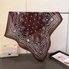 Trendy Print Square Scarf For Women Cotton Velvet Neck Scarf Shawl Warp Elegant Neckerchief Bandanas Ladies Hijab