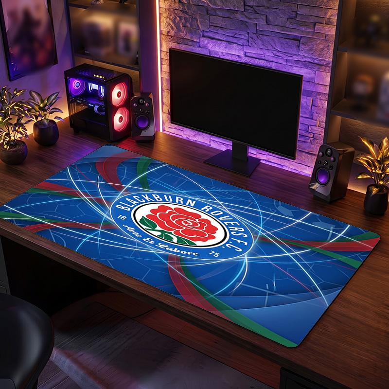 Tappetino per Mouse Grande Stampa Calcio Blackburn Rovers, Tappetino Esteso Antiscivolo per Scrivania da Gioco per Ufficio Casa