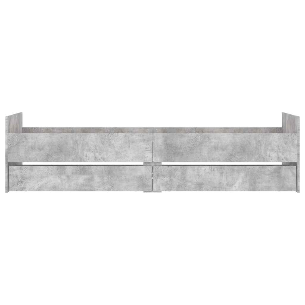 Bed Frame with Drawers Concrete Grey 90x190 cm