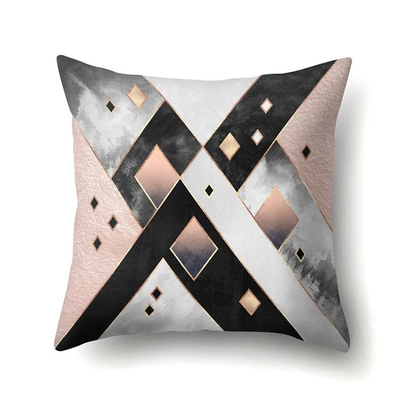 Polyester Pillow Case Decorative Geometric Home Printed Pillow Case Waist Cushion Cover Car Cushion Head Cushion Cover