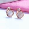 Farbe Gold Rund Perlmutt Schraubohrringe Einfach Kalter Stil Exquisit Roségold Platinierte Ohrringe