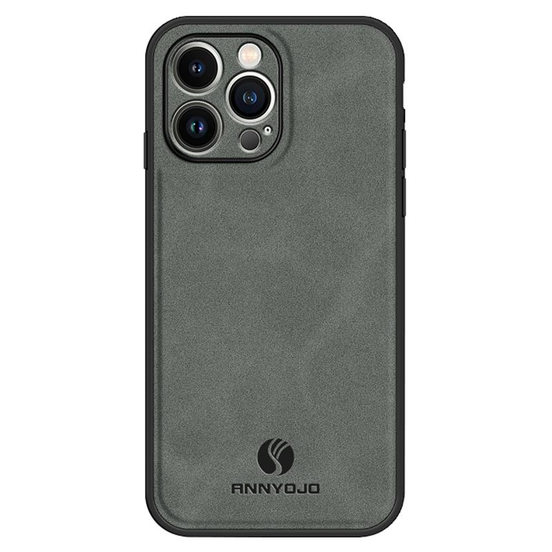 ANNYOJO For iPhone 15 Pro Case Scratch Proof PU Leather+PC+TPU Phone Cover