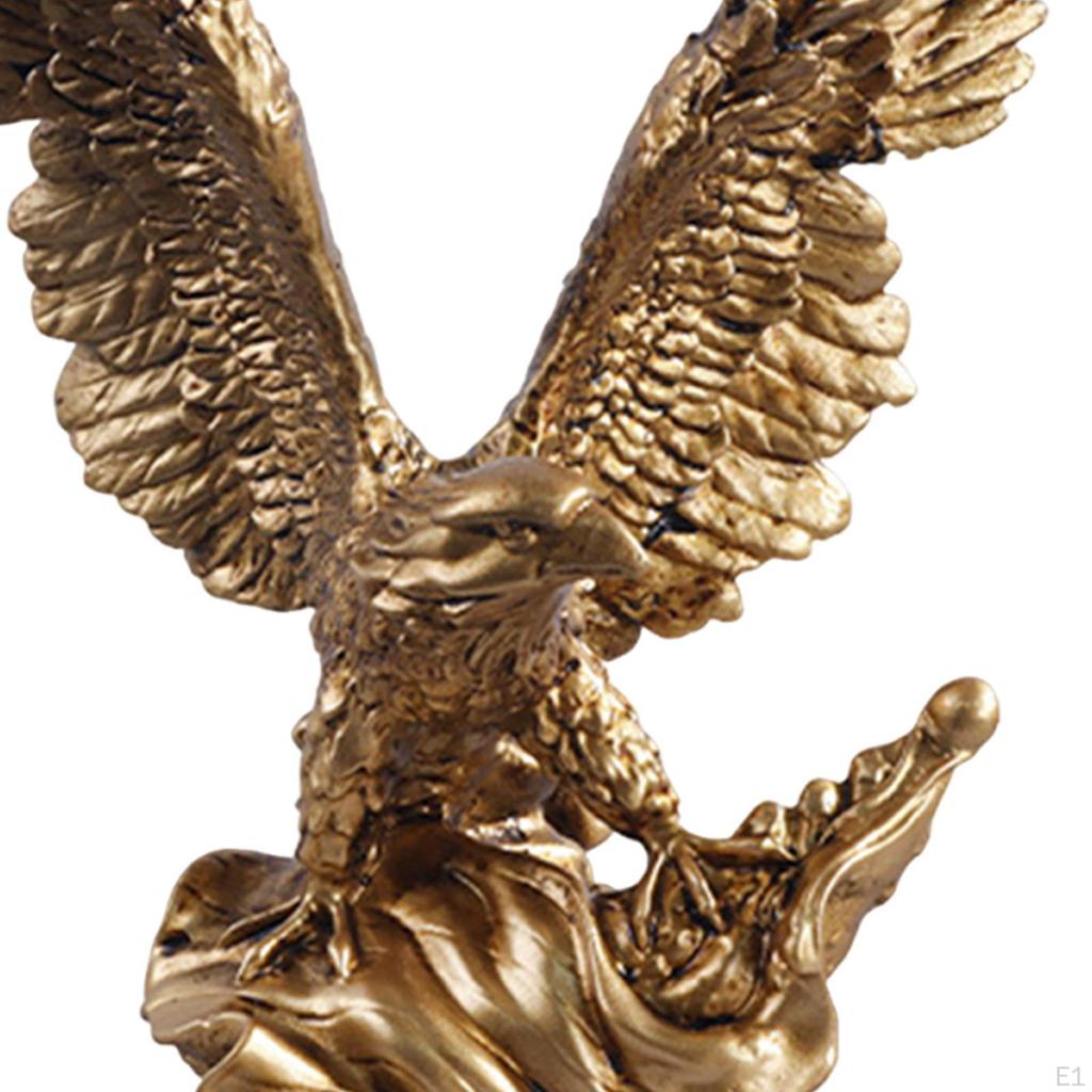 Animal Sculpture Eagle Statue Birthday Gift Collectible Ornament Resin Figurine for Office Cabinet