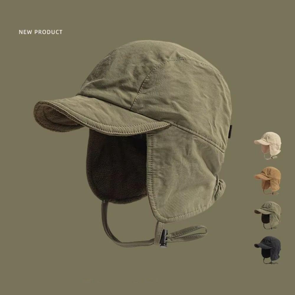 Winter Cap Earflap Hat Ear Protection Velvet Pilot Hat Lei Feng Cap Bonnet Hat  Outdoor Sports