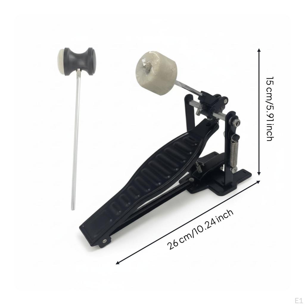 Bass Drum Pedal with Felt Beater Single Textured for Drummers, Rehearsals, Live