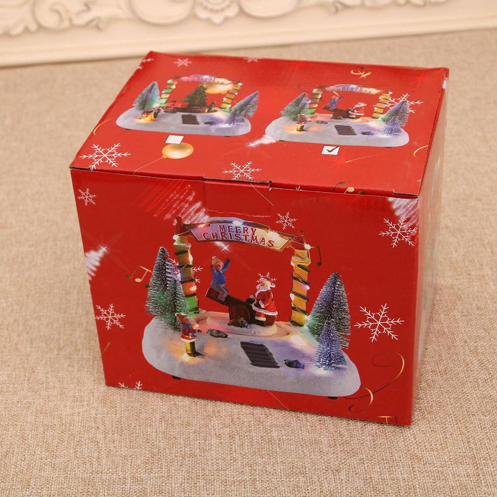 Harz Luminous Rotierende Spieluhr: Weihnachts-Schneeszene Schmuckstück Geschenk
