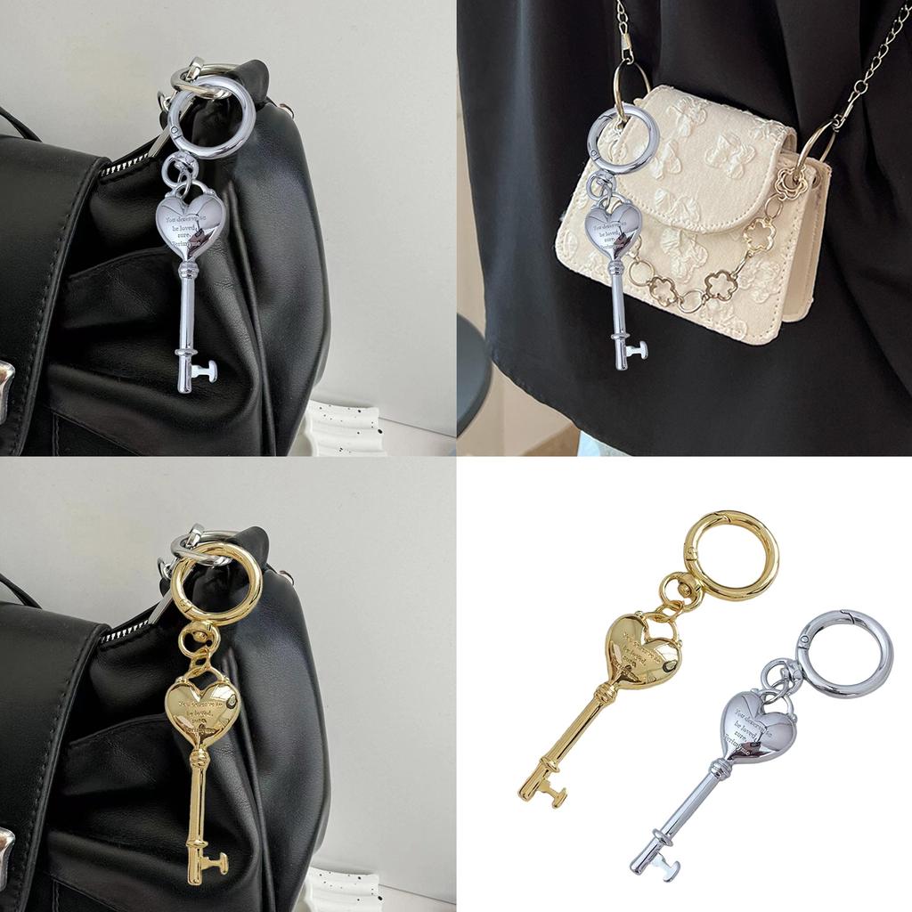 Heart Lock Pendant Keychain Multi-Functional Bag Decoration Couple Gift For Anniversaries Engraved Accessory For Bags