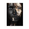 Black Gold Woman Canvas Painting African Women Poster and Prints Scandinavian Wall Art Picture for Home Decor Living Room Mural
