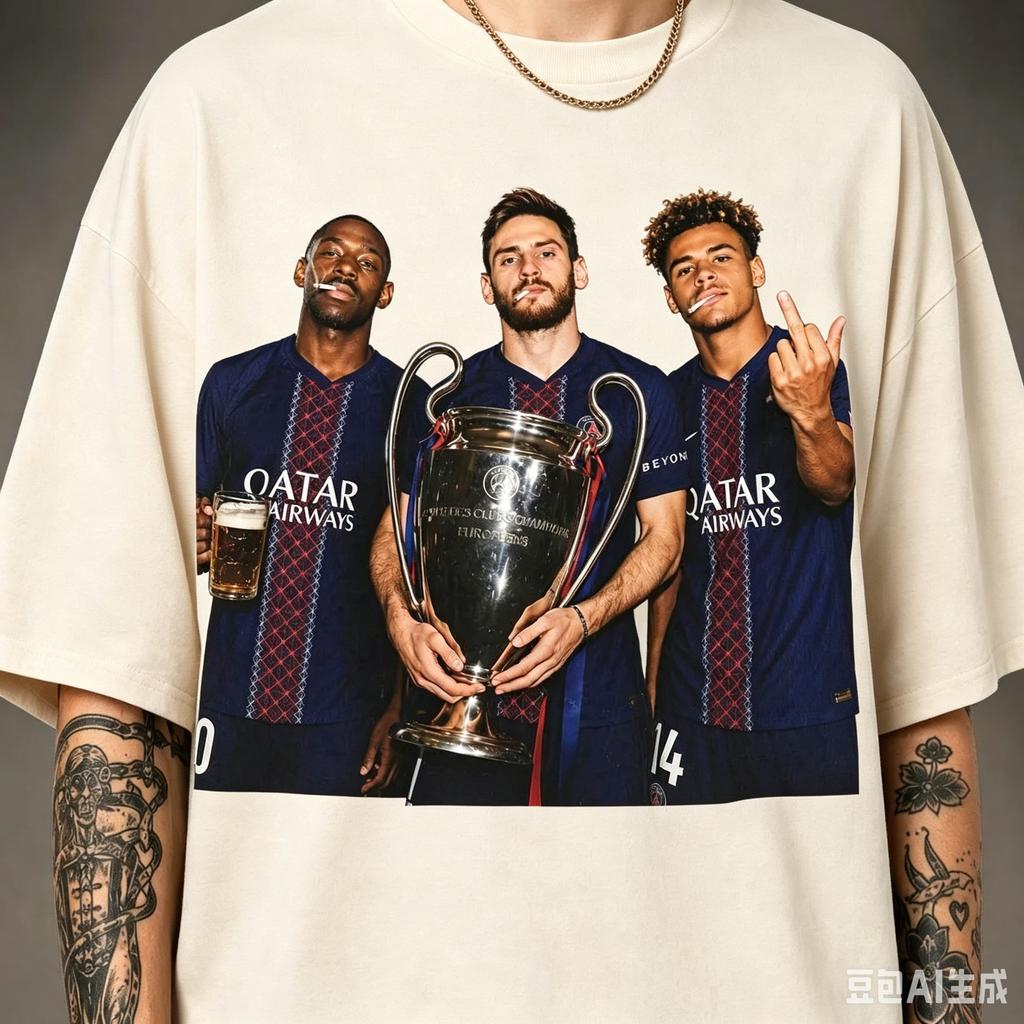 T-shirt de Football Champions Hommes et Femmes Vêtements d'Été Mode Col Rond Manches Courtes T-shirt Streetwear