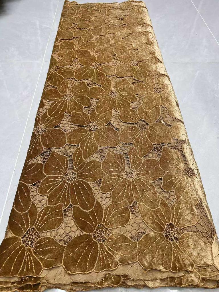 Luxury African Velvet Lace Fabric Nigerian Lace Fabric 2025 High Quality Embroidery Luxurious Wedding Dress For Women Dresses