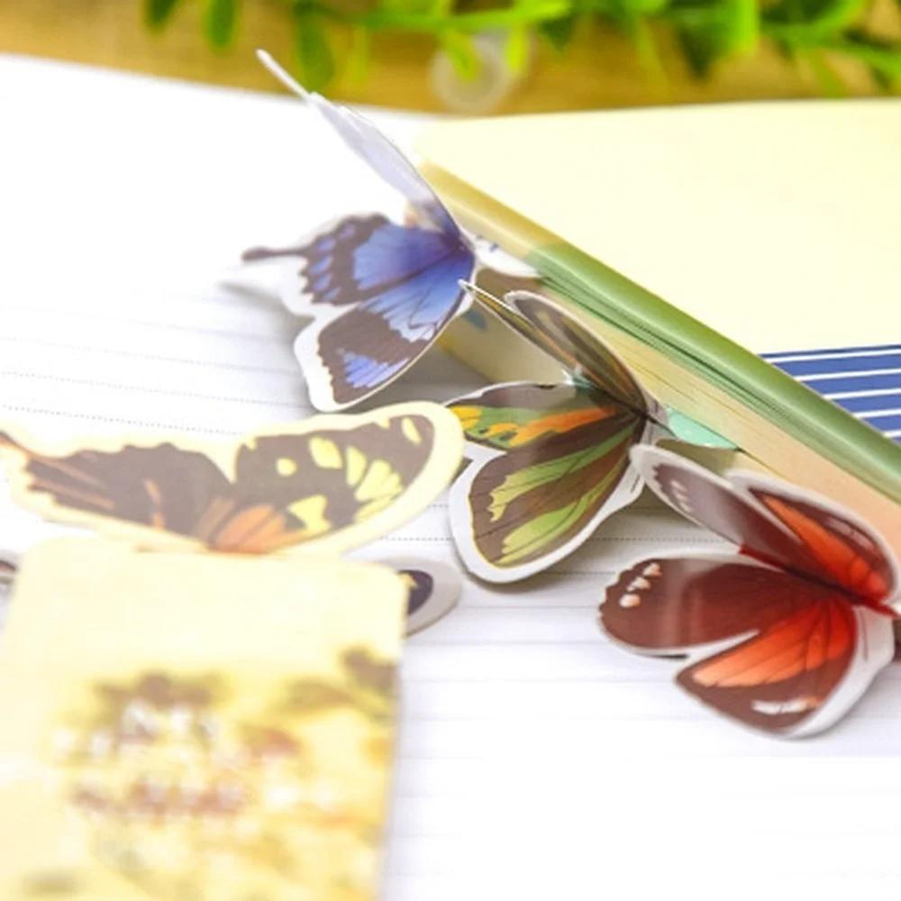 8pcs/set New Cute Butterfly Kraft Bookmarks for Books Markers Holder School Cute Gift