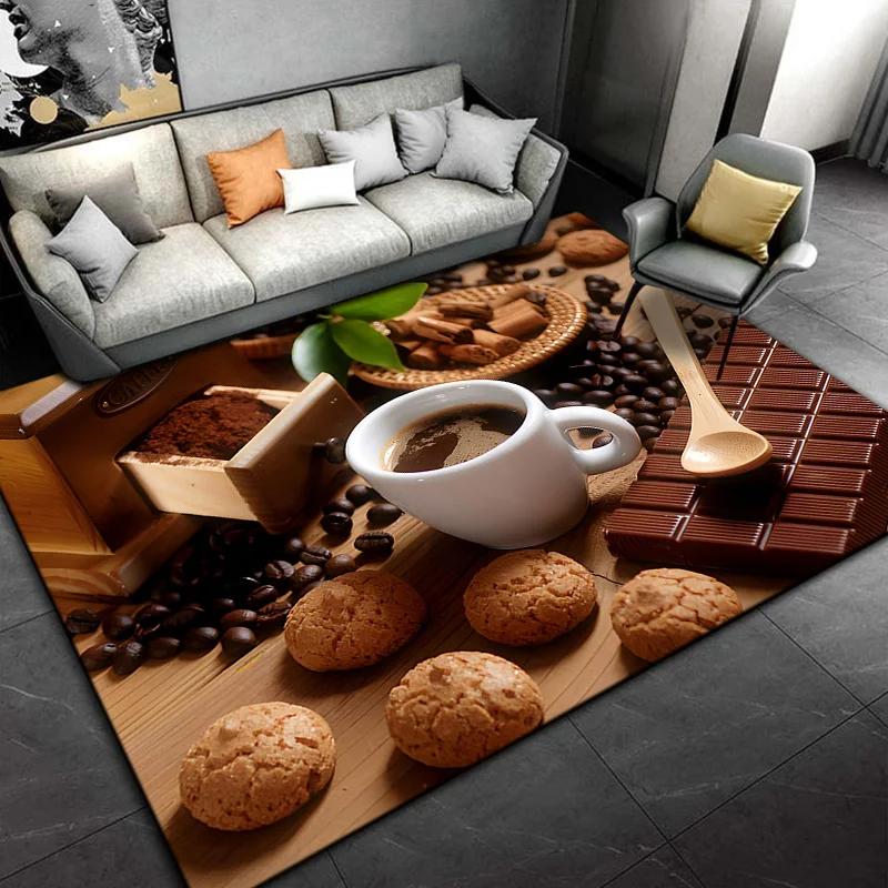 Coffee Drink Printed Carpet Modern Fashion Mat Non-slip Area Rug Home Living Room Yoga Mats Bedroom Kitchen Dorm Soft Floor Mat