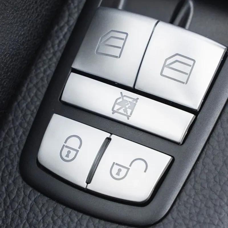 Car Window Glass Lifting Button Cover Sticker Trim For Mercedes Benz A B R GL ML Class W169 W245 W164 X164 W251