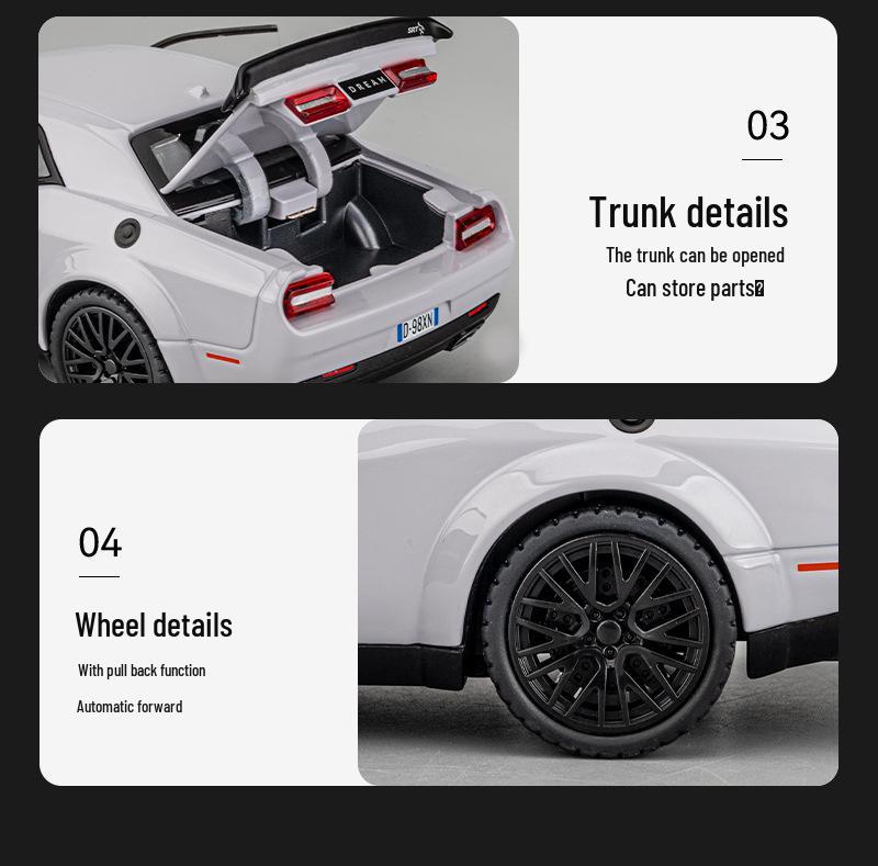 1:32 Alloy Hellcat GTR Diecast Car with Sound & Light Effects