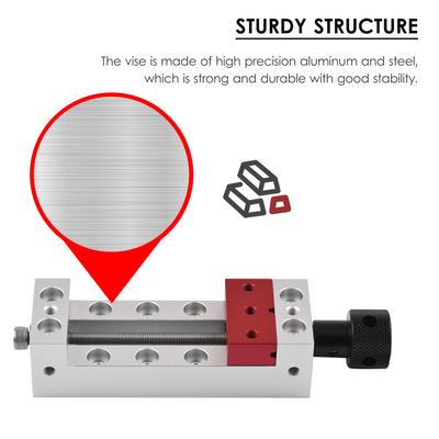 Mini Drill Press Vise 2.56-Inch Jaw Width Flat Clamp Bench Vise for Carving Engraving Machine Bench