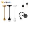 Nordic Half Teeth Lampshade Base Vintage E27 Hanging Lamp Holders With 1.5M Cable Ceiling Lamp Holder Socket Black White Gold